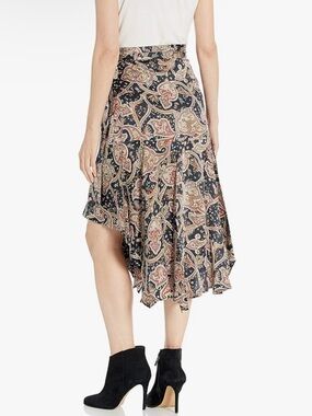 NWT The Kooples Paisley Asymmetrical Tanger Wrap Skirt Sz. 2